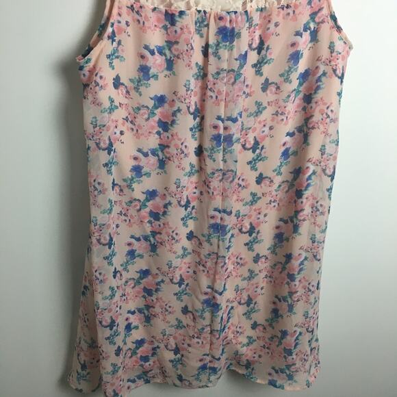 Love Reign Floral Lace Back Mini Dress Pink Large - Picture 12 of 13